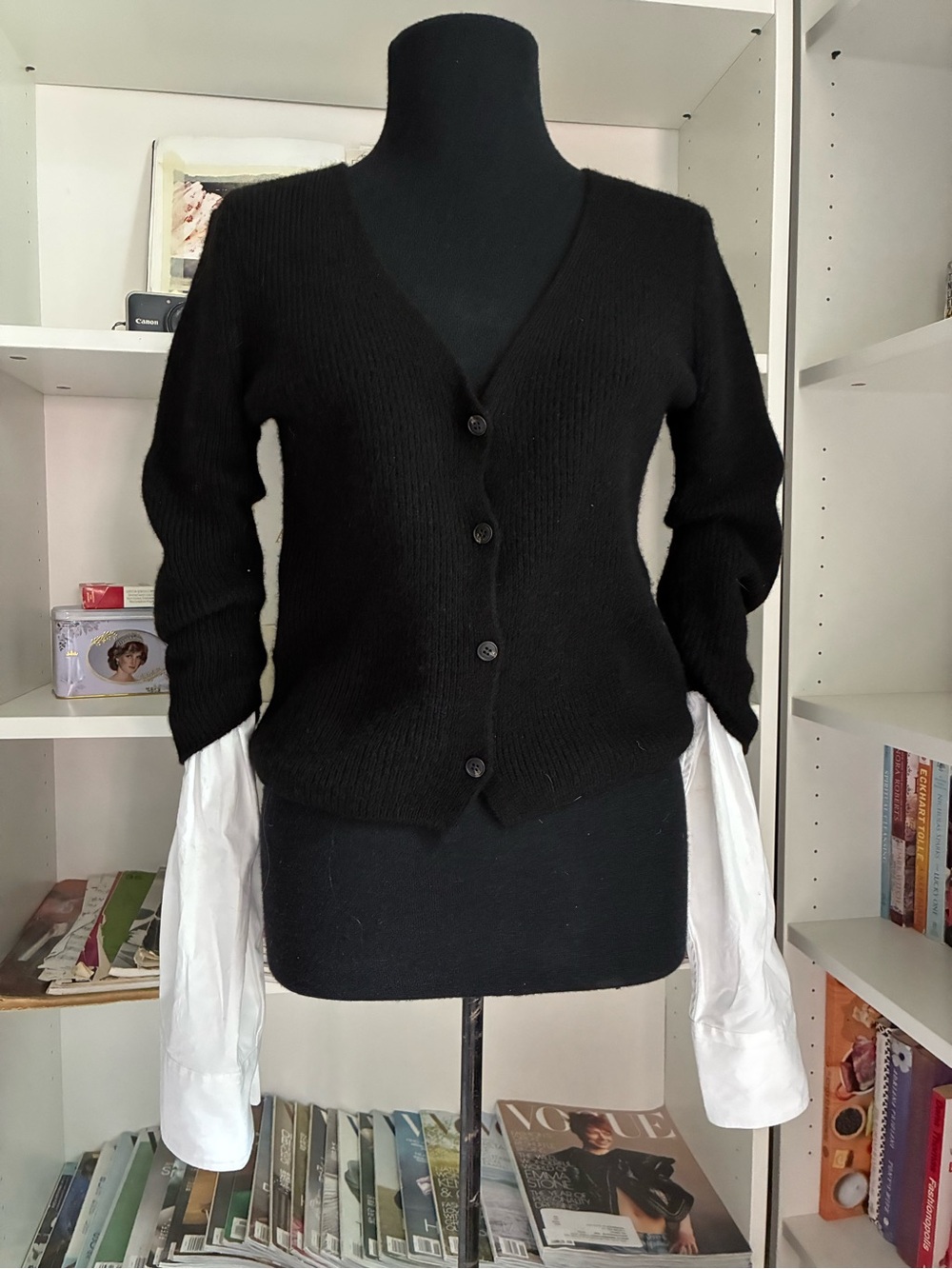 ALEXANDER WANG Black V-Neck Button Cardigan
